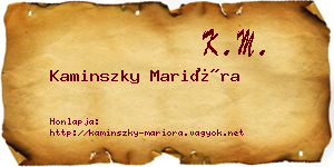 Kaminszky Marióra névjegykártya